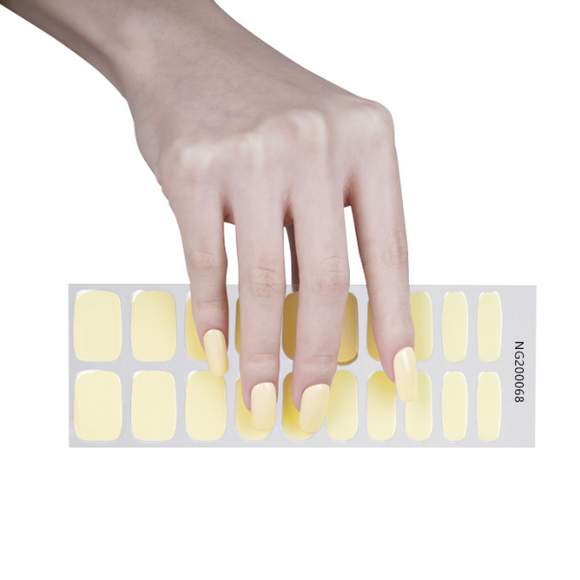 Creamy Yellow Gel Nail Wraps (NG068)