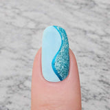 Icy Blue Wave Runner Nail Wraps