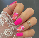 Neon Blossoms Nail Wraps