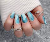 Icy Blue Wave Runner Nail Wraps