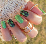 Mint to Be Lucky Plaid Nail Wraps