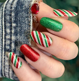 Candy Cane Tinsel Nail Wraps