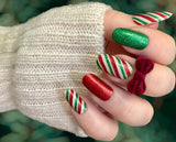 Candy Cane Tinsel Nail Wraps