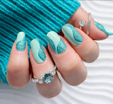 Icy Blue Wave Runner Nail Wraps