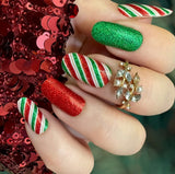 Candy Cane Tinsel Nail Wraps