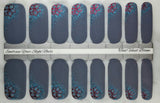 Teal Velvet Bloom Nail Wraps