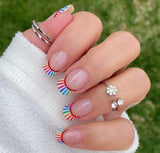 Rainbow French Nail Wraps