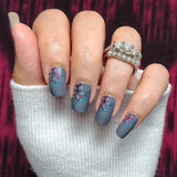 Teal Velvet Bloom Nail Wraps