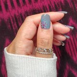 Teal Velvet Bloom Nail Wraps