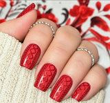 Crimson Knit Nail Wraps
