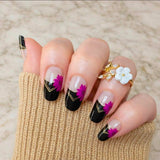 Onyx Blooms French Nail Wraps
