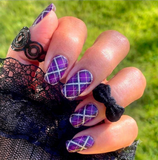 Violet Twilight Plaid Nail Wraps