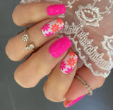 Neon Blossoms Nail Wraps