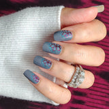 Teal Velvet Bloom Nail Wraps