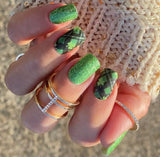 Mint to Be Lucky Plaid Nail Wraps