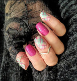 Watermelon Plaid Nail Wraps