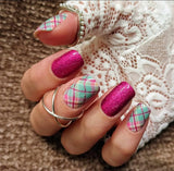 Watermelon Plaid Nail Wraps