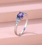 Ring - Amethyst Trio (SilverTone)
