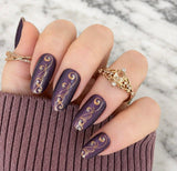 Bejeweled Burgundy Nail Wraps