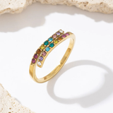 Ring - Double Rainbow (GoldTone/Adjustable)