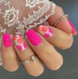 Neon Blossoms Nail Wraps