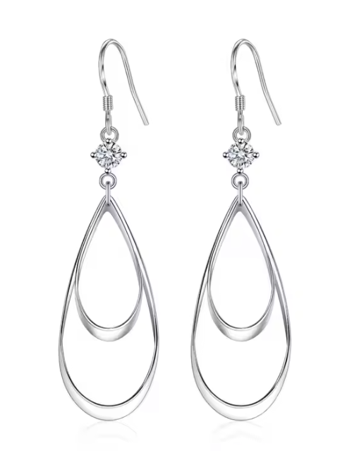 Teardrop Earrings (SilverTone)