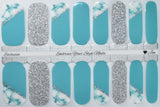 Turquoise Glitz  Nail Wraps