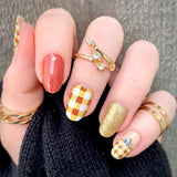 Pumpkin & Spice Plaid Nail Wraps