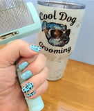 All Paws Nail Wraps (Overlay) on top of mint green natural nail polish