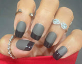 Gray & Black French Nail Wraps