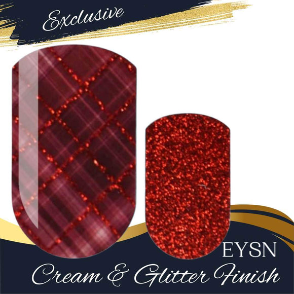 Crimson Plaid Nail Wraps