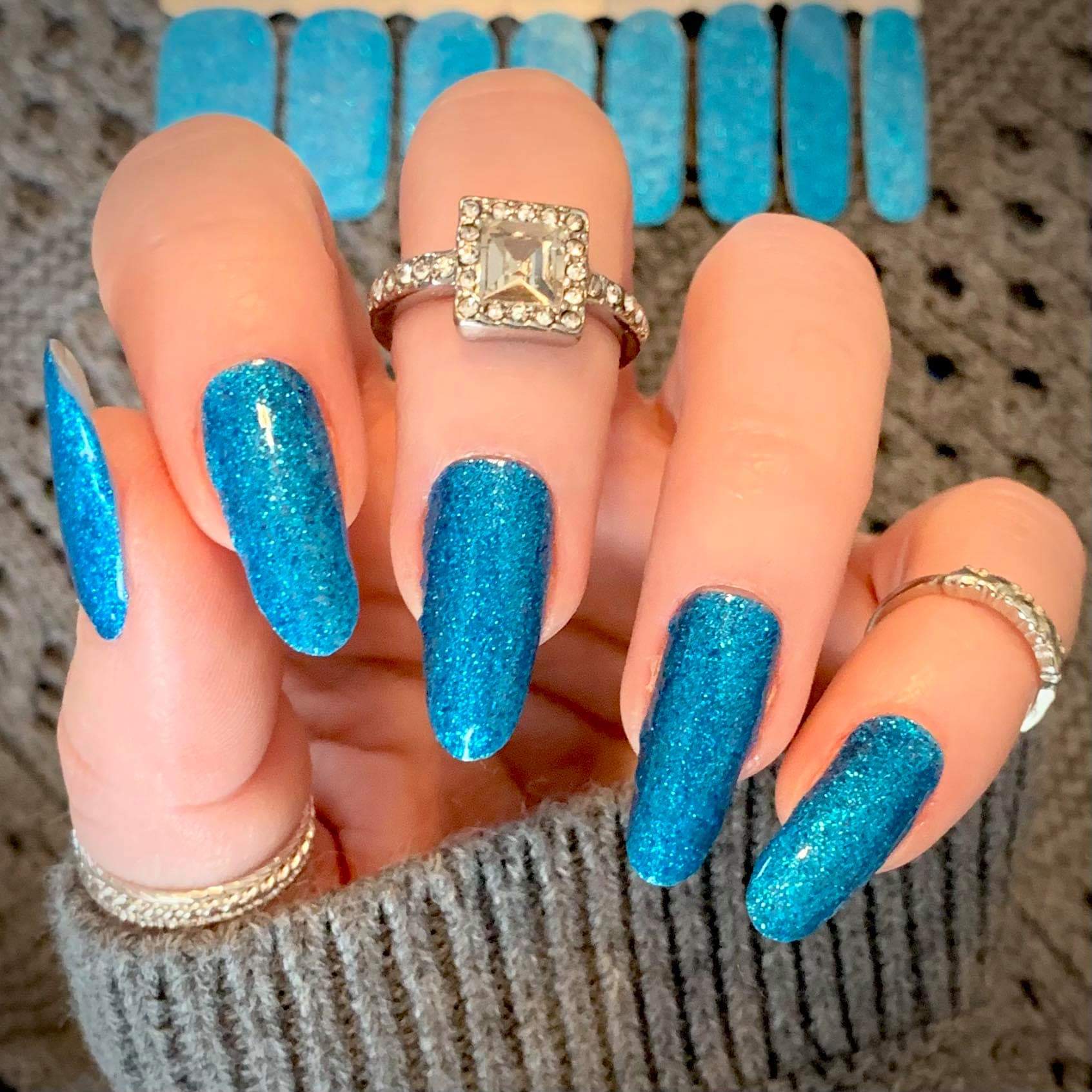 Manicure With Blue And Brown Lacquer Decorated With Beads And Turquoise.  Stock Photo, Picture and Royalty Free Image. Image 53830455.