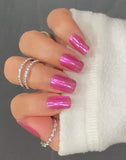 Pink Shimmer Gel Nail Wraps (Chrome, NG101)