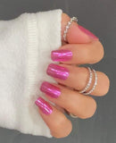 Pink Shimmer Gel Nail Wraps (Chrome, NG101)
