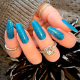 Electric Blue Nail Wraps (Glitter) Stylish