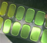 Lime Shimmer Gel Nails (Chrome, NG098)
