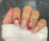 Blushing Snowflakes Gel Nail Wraps (NG039)