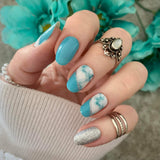 Turquoise Glitz  Nail Wraps