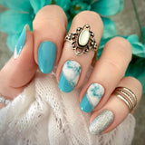 Turquoise Glitz  Nail Wraps