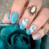 Turquoise Glitz  Nail Wraps